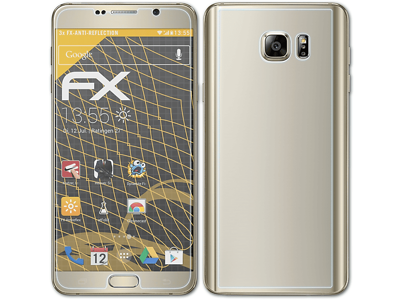 ATFOLIX 3x FX-Antireflex Displayschutz(für Samsung Galaxy Note 5 (SM-N920))