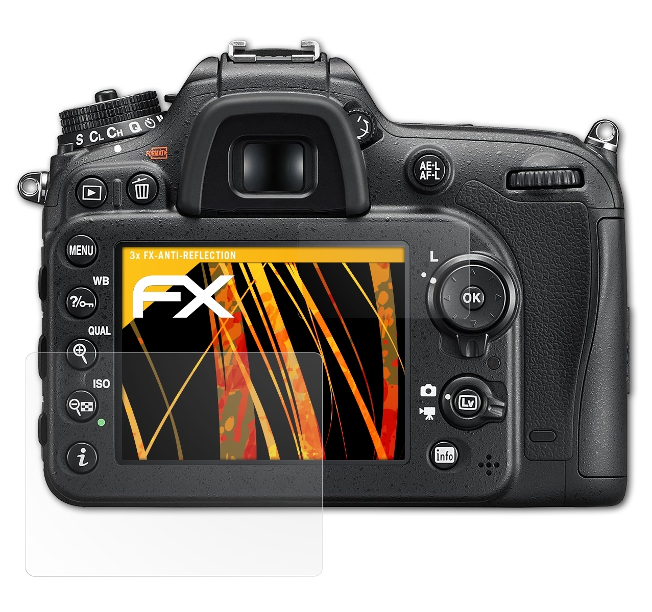ATFOLIX 3x FX-Antireflex Nikon Displayschutz(für D7200)