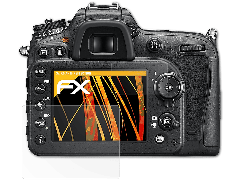 ATFOLIX 3x FX-Antireflex Nikon D7200) Displayschutz(für