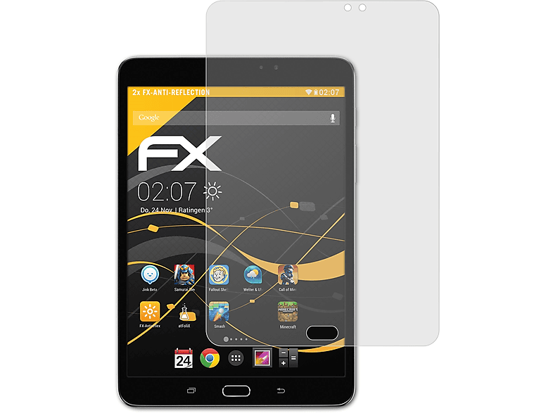 ATFOLIX 2x FX-Antireflex Displayschutz(für Samsung Galaxy Tab S2 8.0 (SM-T710)) | Tabletschutzfolien
