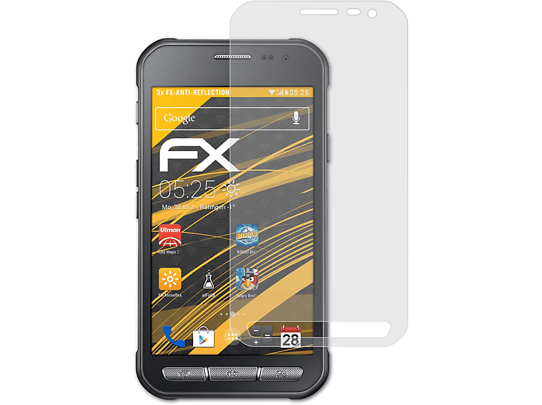 ATFOLIX 3x FX-Antireflex Displayschutz(für Samsung Galaxy Xcover 3)
