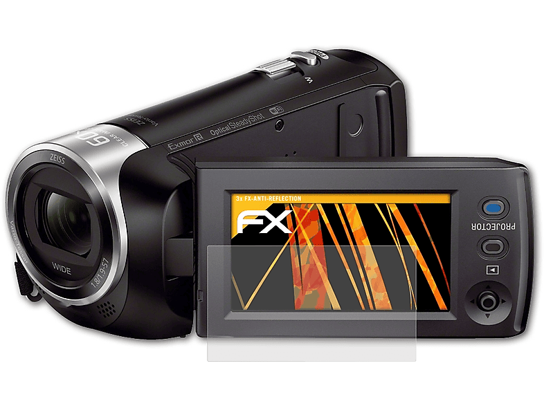 ATFOLIX 3x FX-Antireflex Displayschutz(für Sony HDR-PJ410)