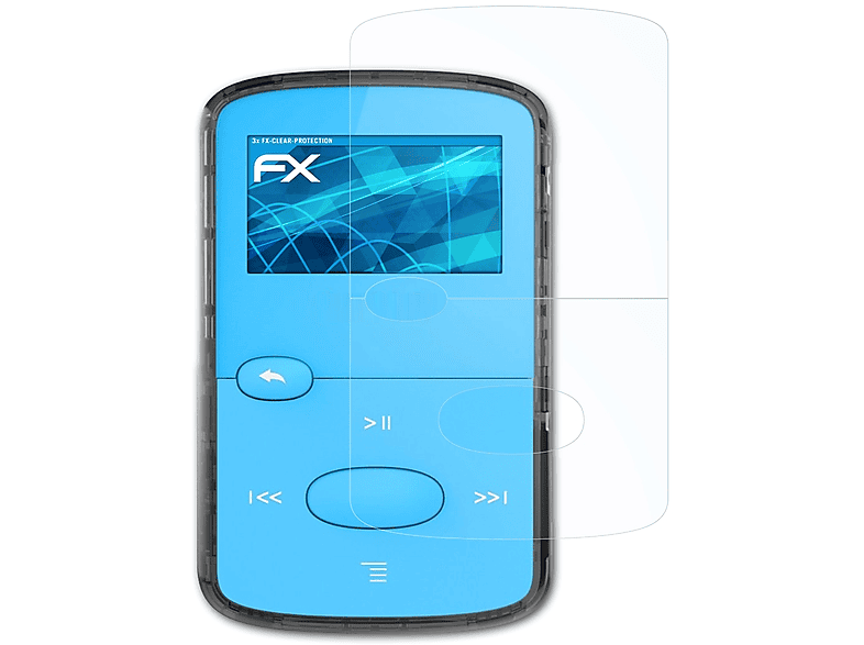 ATFOLIX 3x FX-Clear Displayschutz(für Sandisk Clip Jam)