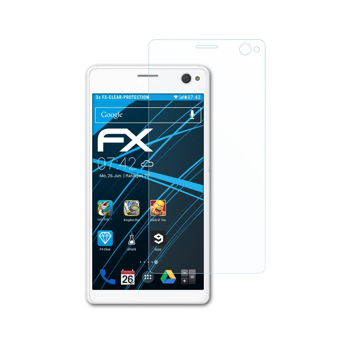 ATFOLIX 3x FX-Clear Displayschutz(für Xperia C4) Sony