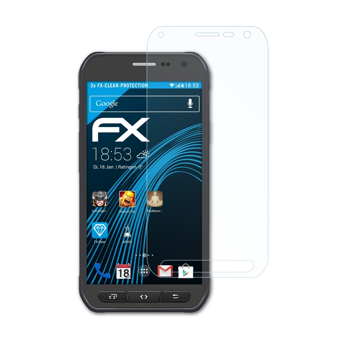 Galaxy Samsung FX-Clear S6 3x ATFOLIX Active) Displayschutz(für