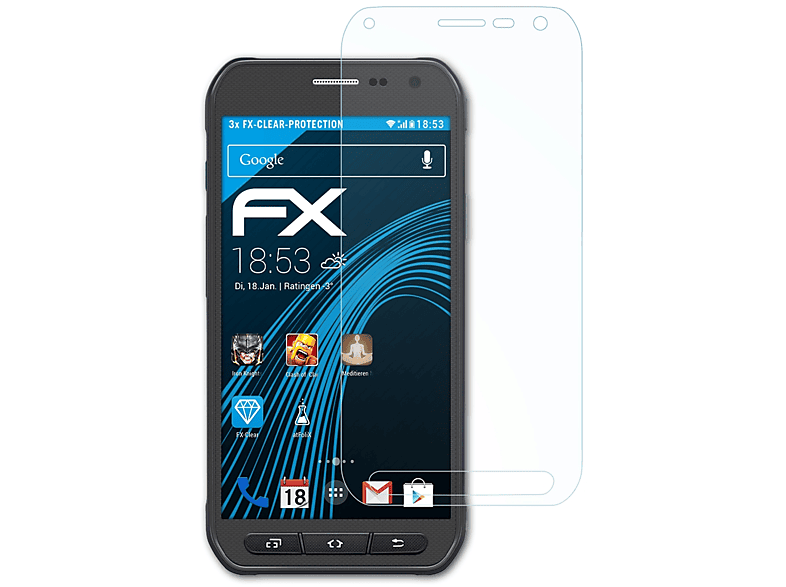 Samsung ATFOLIX FX-Clear 3x Active) Displayschutz(für Galaxy S6