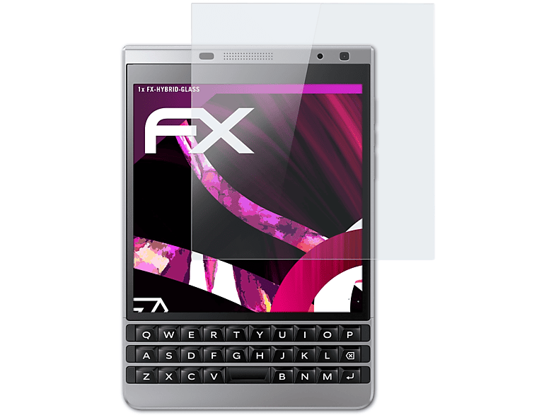 ATFOLIX FX-Hybrid-Glass Schutzglas(für Blackberry Passport Silver Edition)