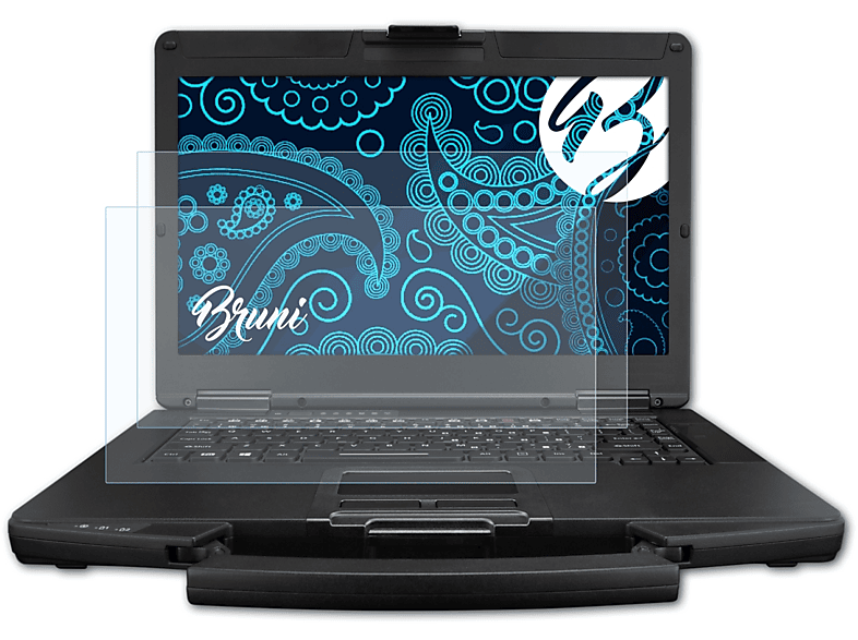 BRUNI 2x Basics-Clear Schutzfolie(für Panasonic ToughBook CF-54)
