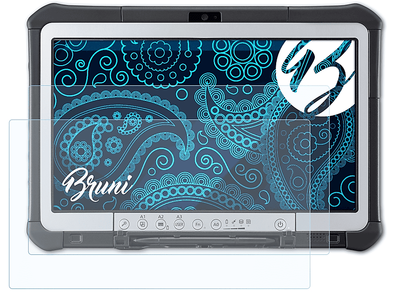 BRUNI 2x Basics-Clear Schutzfolie(für Panasonic ToughBook CF-D1)