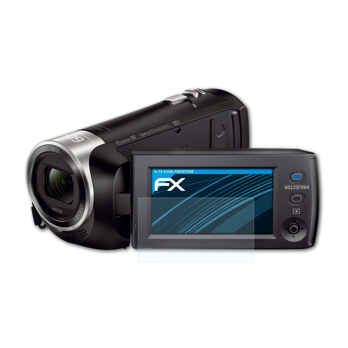 ATFOLIX 3x FX-Clear Displayschutz(für Sony HDR-PJ410)