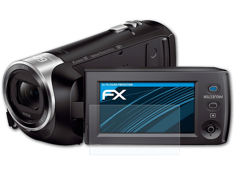 ATFOLIX 3x FX-Clear Displayschutz(für HDR-PJ410) Sony