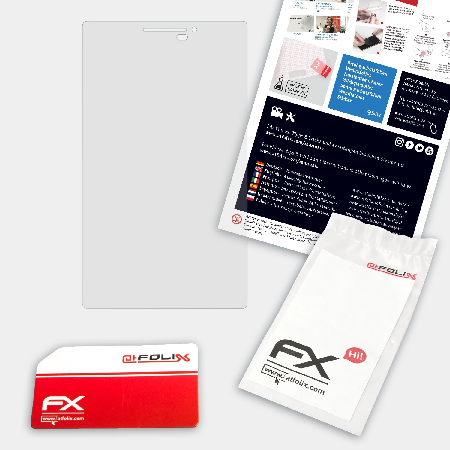 FX-Hybrid-Glass Asus 7.0 ZenPad (Z370C)) Schutzglas(für ATFOLIX