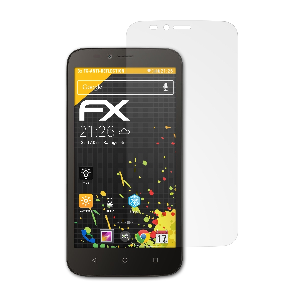 3x ATFOLIX Y625) FX-Antireflex Displayschutz(für Huawei