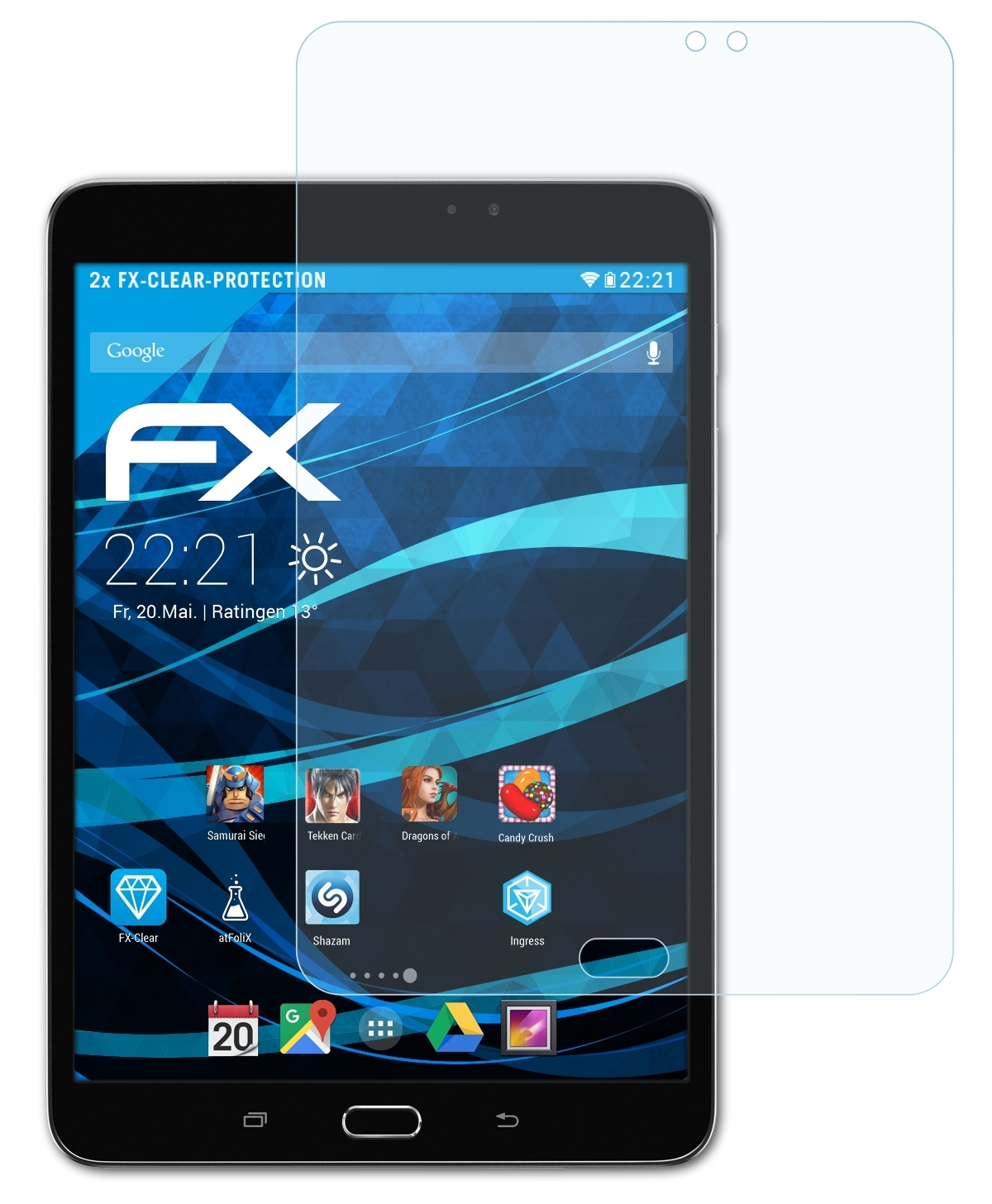 FX-Clear S2 ATFOLIX Displayschutz(für Galaxy (SM-T710)) Tab 8.0 Samsung 2x