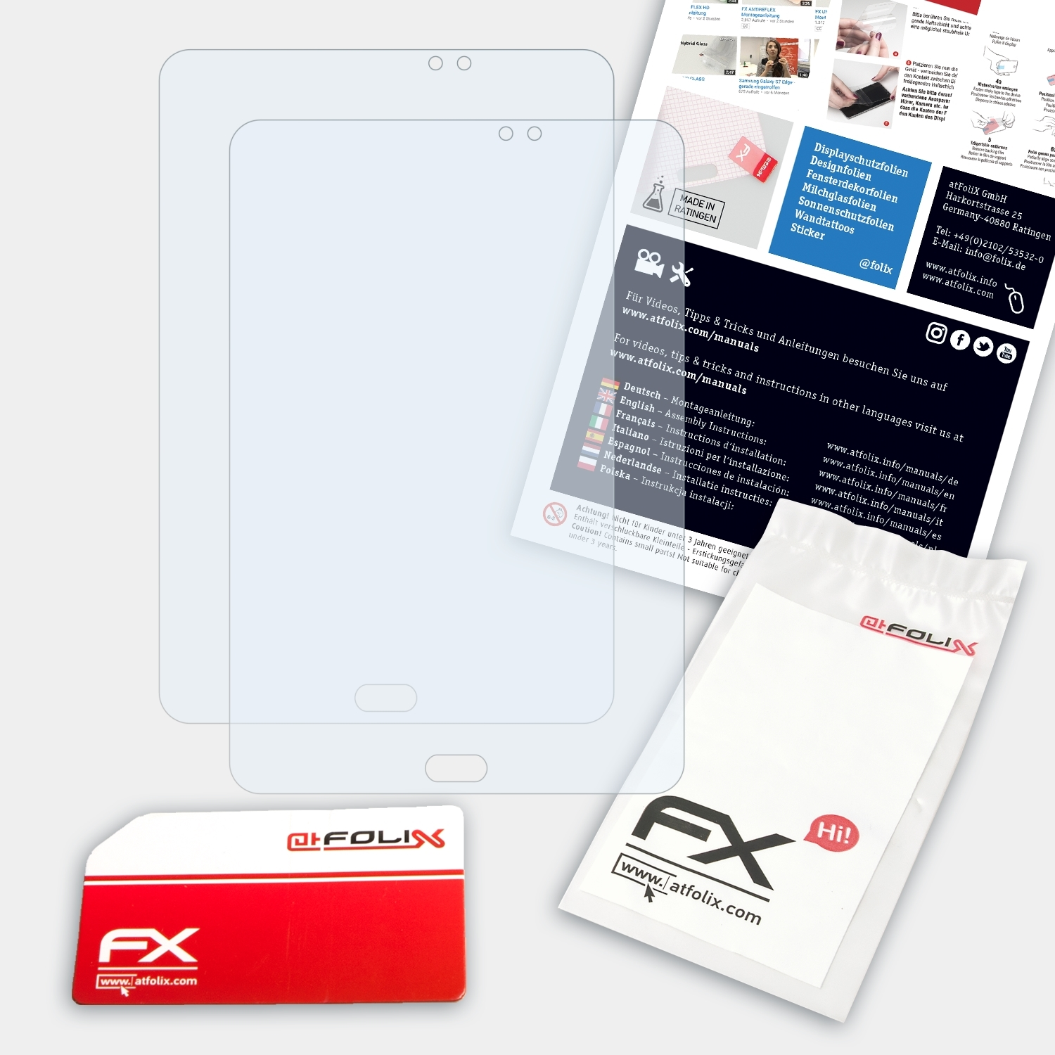 ATFOLIX 2x FX-Clear Displayschutz(für Tab Galaxy Samsung (SM-T710)) 8.0 S2