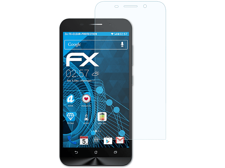 ATFOLIX 3x FX-Clear Displayschutz(für Asus ZenFone Max (ZC550KL))