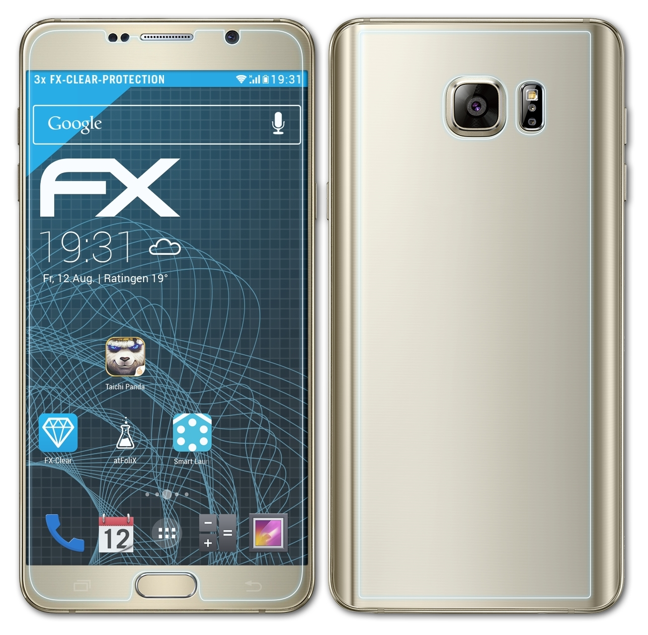 Samsung (SM-N920)) FX-Clear Displayschutz(für 3x ATFOLIX 5 Galaxy Note