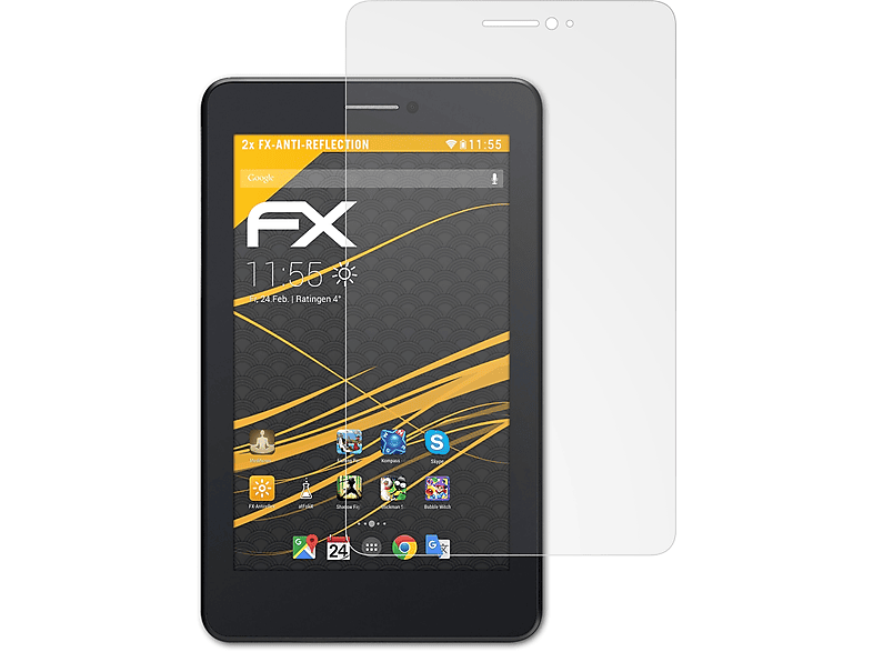 ATFOLIX 2x FX-Antireflex Displayschutz(für Asus Fonepad 7 (ME175CG))