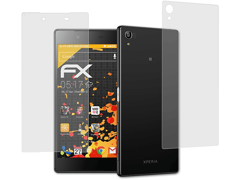 Sony ATFOLIX Premium) Xperia FX-Antireflex Z5 3x Displayschutz(für