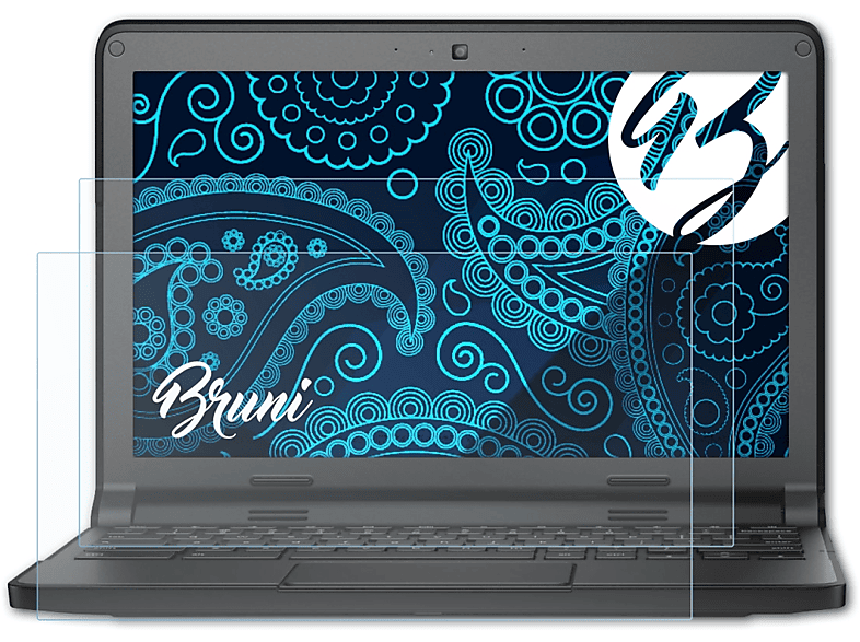BRUNI 2x Basics-Clear Schutzfolie(für Google Chromebook 11 (Dell series 3120, 11.6 Inch)) | Pflege & Schutz