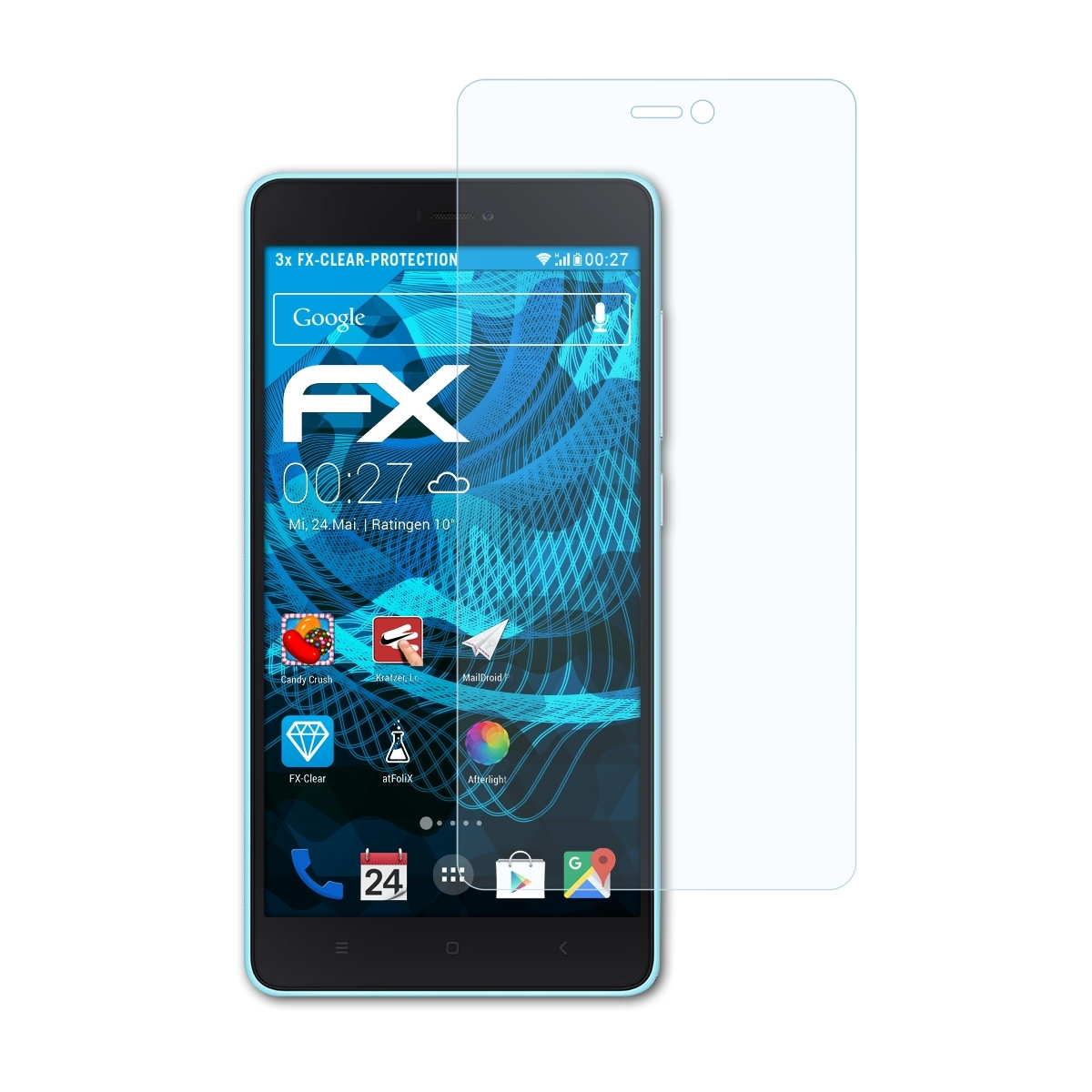 ATFOLIX 3x FX-Clear Displayschutz(für Xiaomi Mi4c)