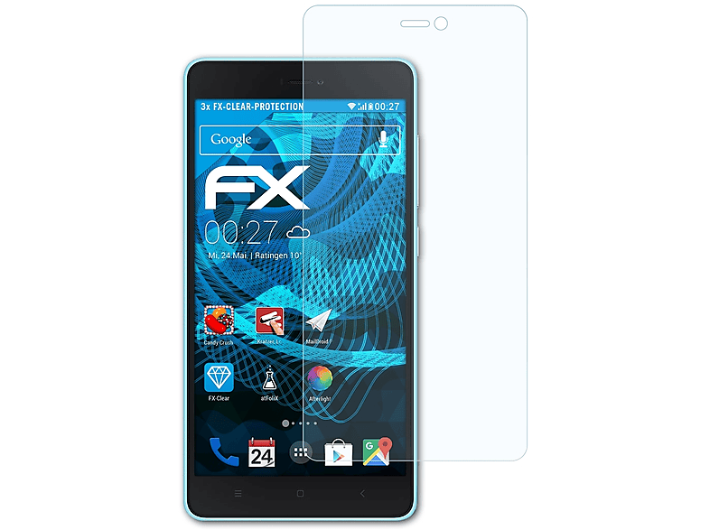 ATFOLIX 3x FX-Clear Displayschutz(für Xiaomi Mi4c)