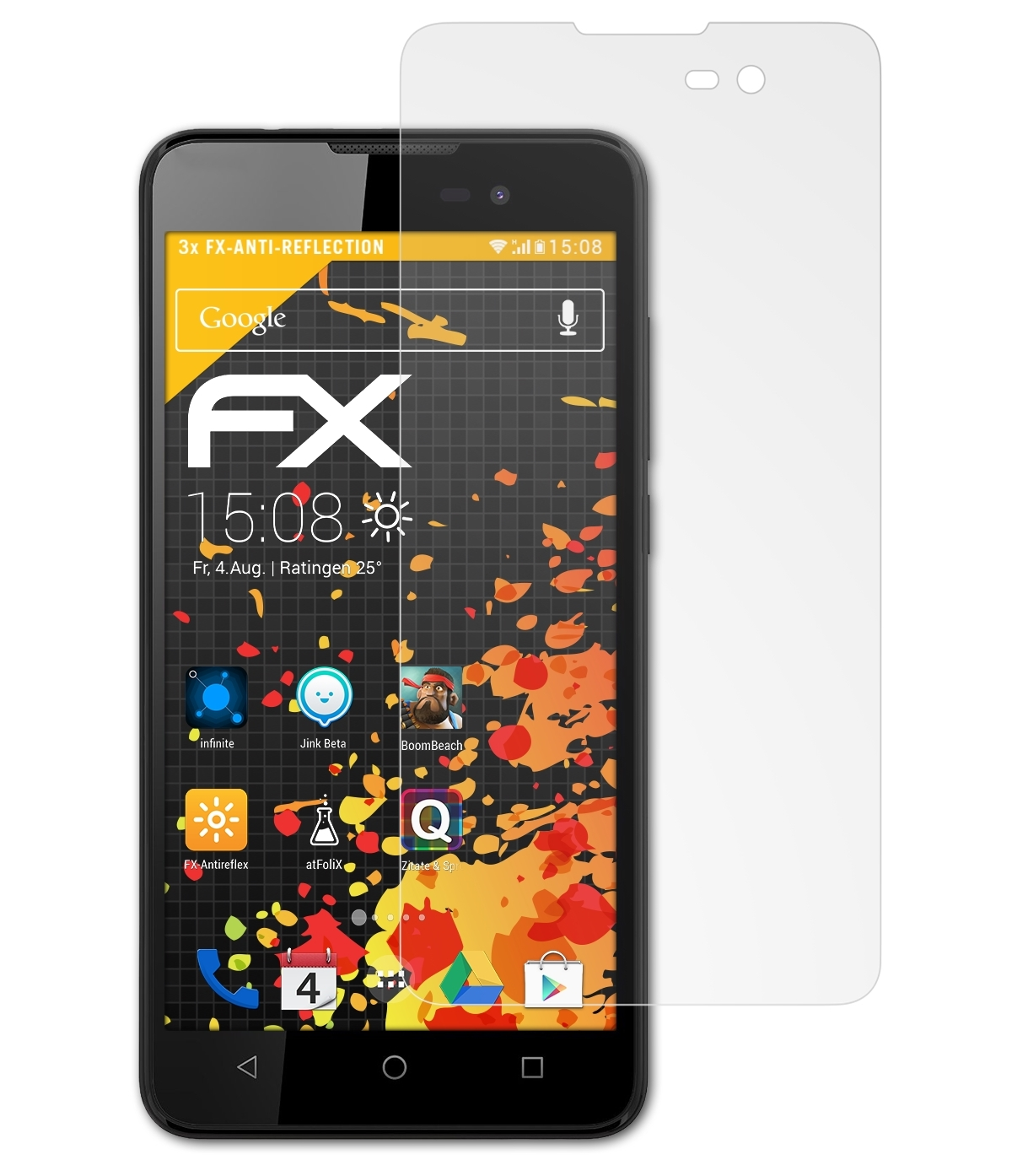 ATFOLIX 3x Lenny 2) FX-Antireflex Wiko Displayschutz(für