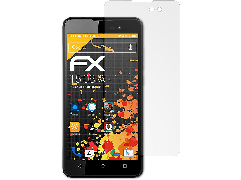 ATFOLIX 3x FX-Antireflex Displayschutz(für Wiko Lenny 2)