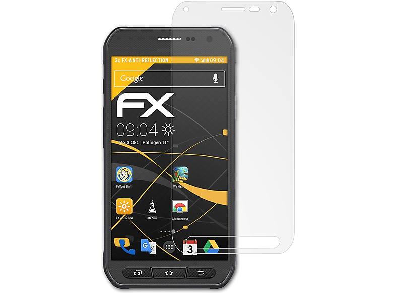 ATFOLIX 3x FX-Antireflex Displayschutz(für Samsung Galaxy S6 Active)