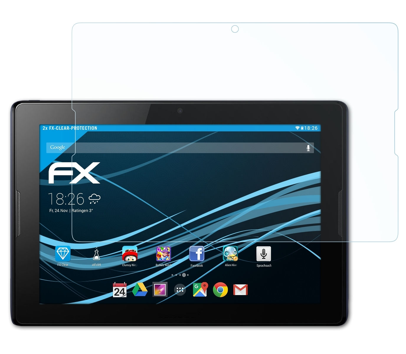 ATFOLIX 2x FX-Clear A10-70) Displayschutz(für Lenovo IdeaTab