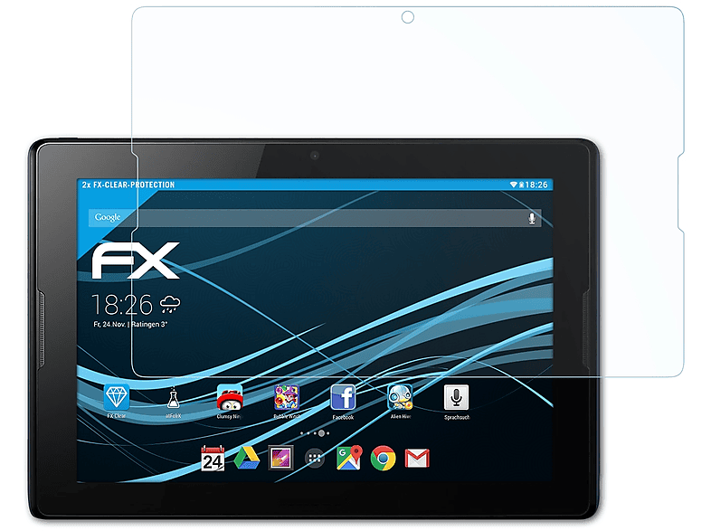 ATFOLIX 2x FX-Clear A10-70) Displayschutz(für Lenovo IdeaTab