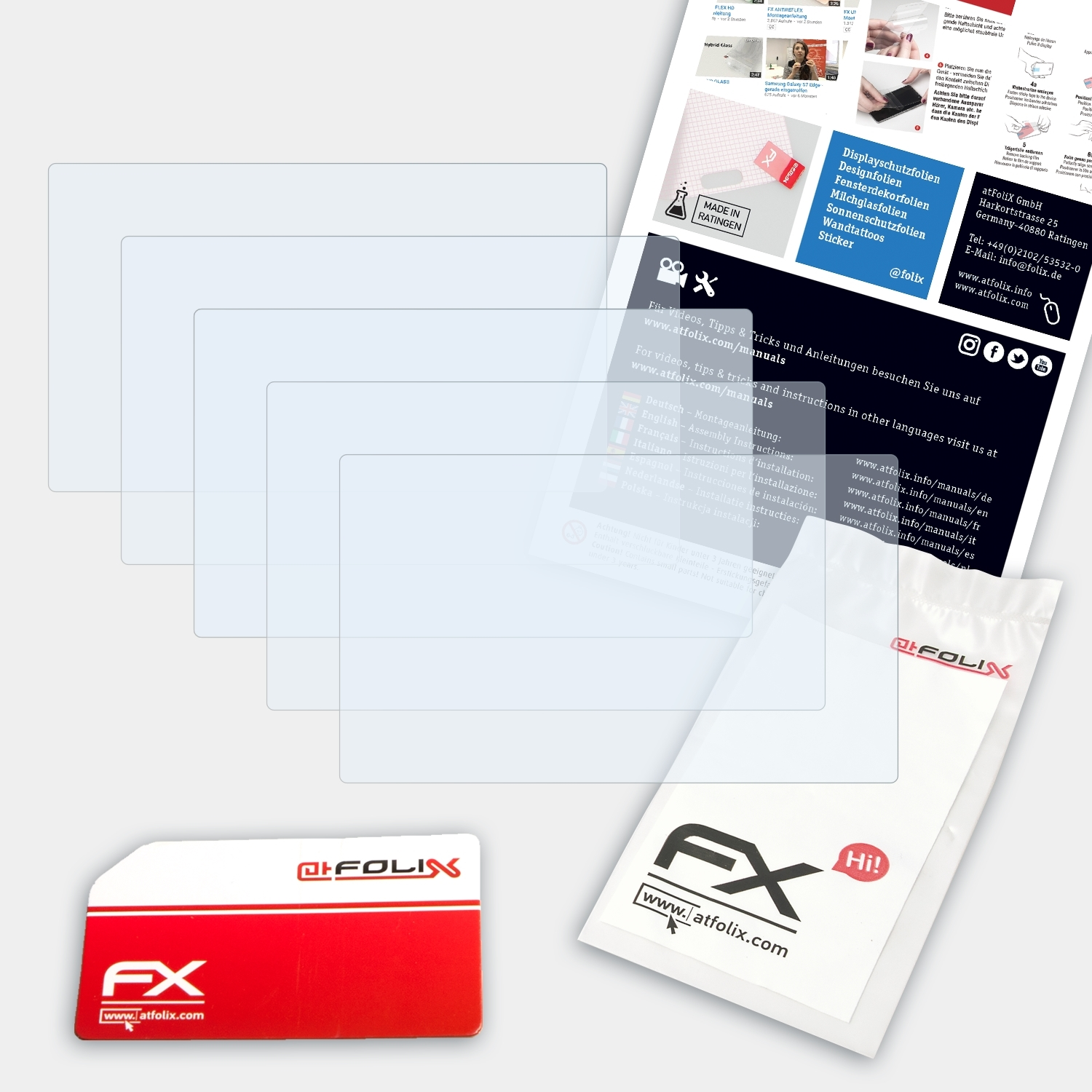 ATFOLIX 3x FX-Clear Displayschutz(für Blackmagic PL (4K / Camera EF)) 4K Production Design