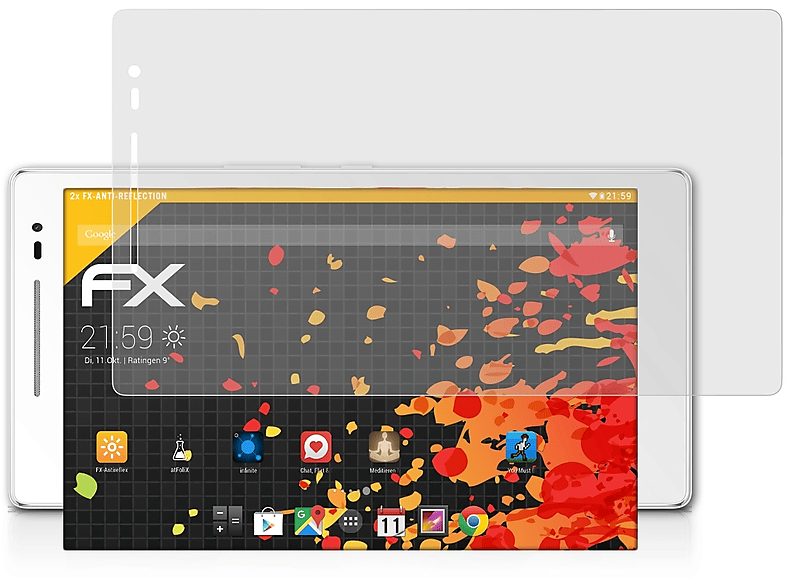 ATFOLIX 2x (Z380C)) ZenPad FX-Antireflex Asus 8.0 Displayschutz(für