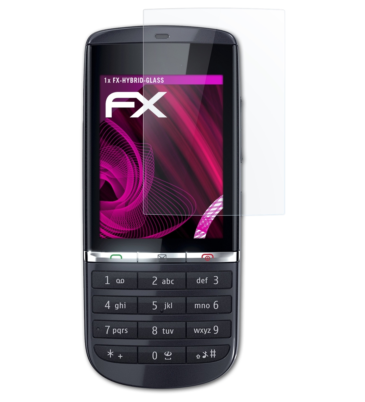 ATFOLIX FX-Hybrid-Glass Schutzglas(für Nokia Asha 300)