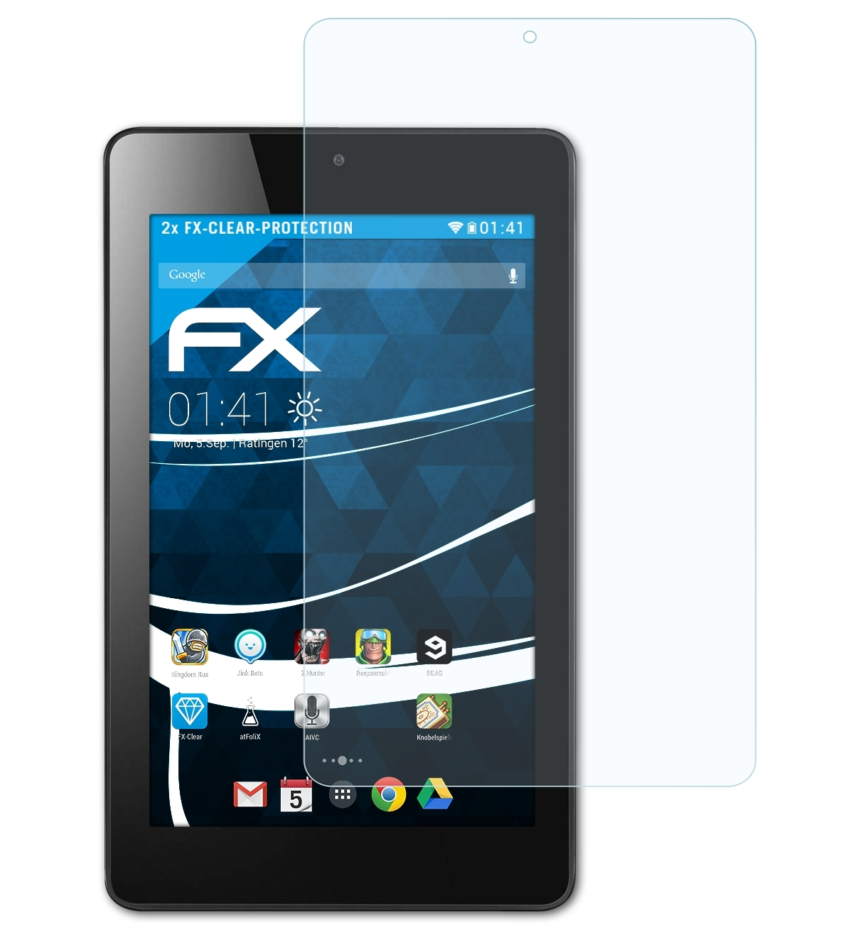 ATFOLIX 2x FX-Clear Displayschutz(für (B1-760HD)) One 7 Acer Iconia