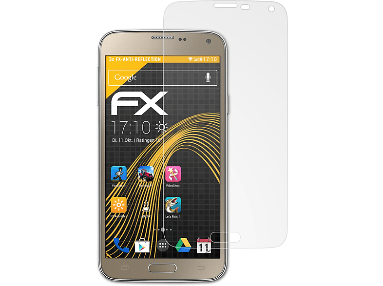 ATFOLIX (G903F)) Neo FX-Antireflex 3x Displayschutz(für Galaxy Samsung S5