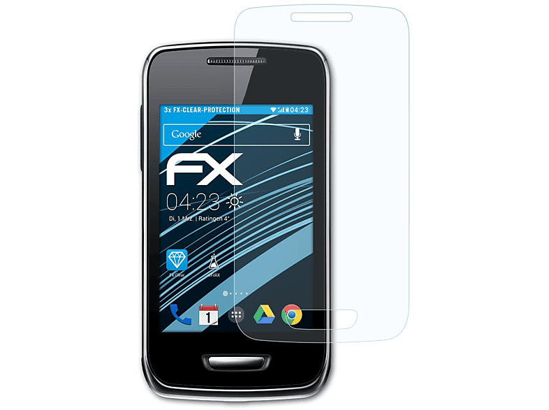 ATFOLIX 3x FX-Clear Displayschutz(für Samsung Wave Y (GT-S5380))