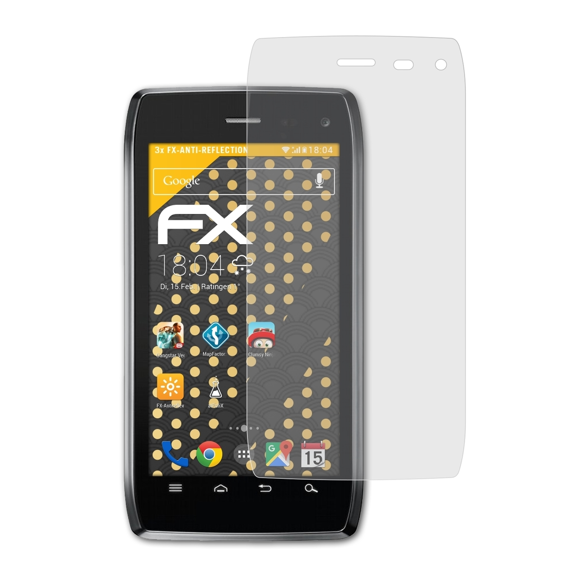 4) Motorola 3x Droid FX-Antireflex ATFOLIX Displayschutz(für