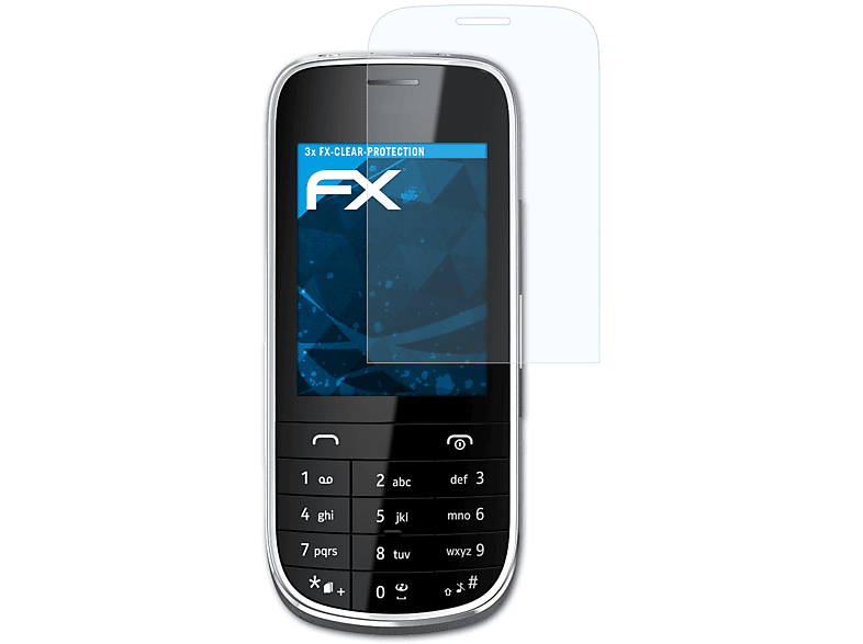 ATFOLIX 3x Nokia FX-Clear Asha 203) Displayschutz(für
