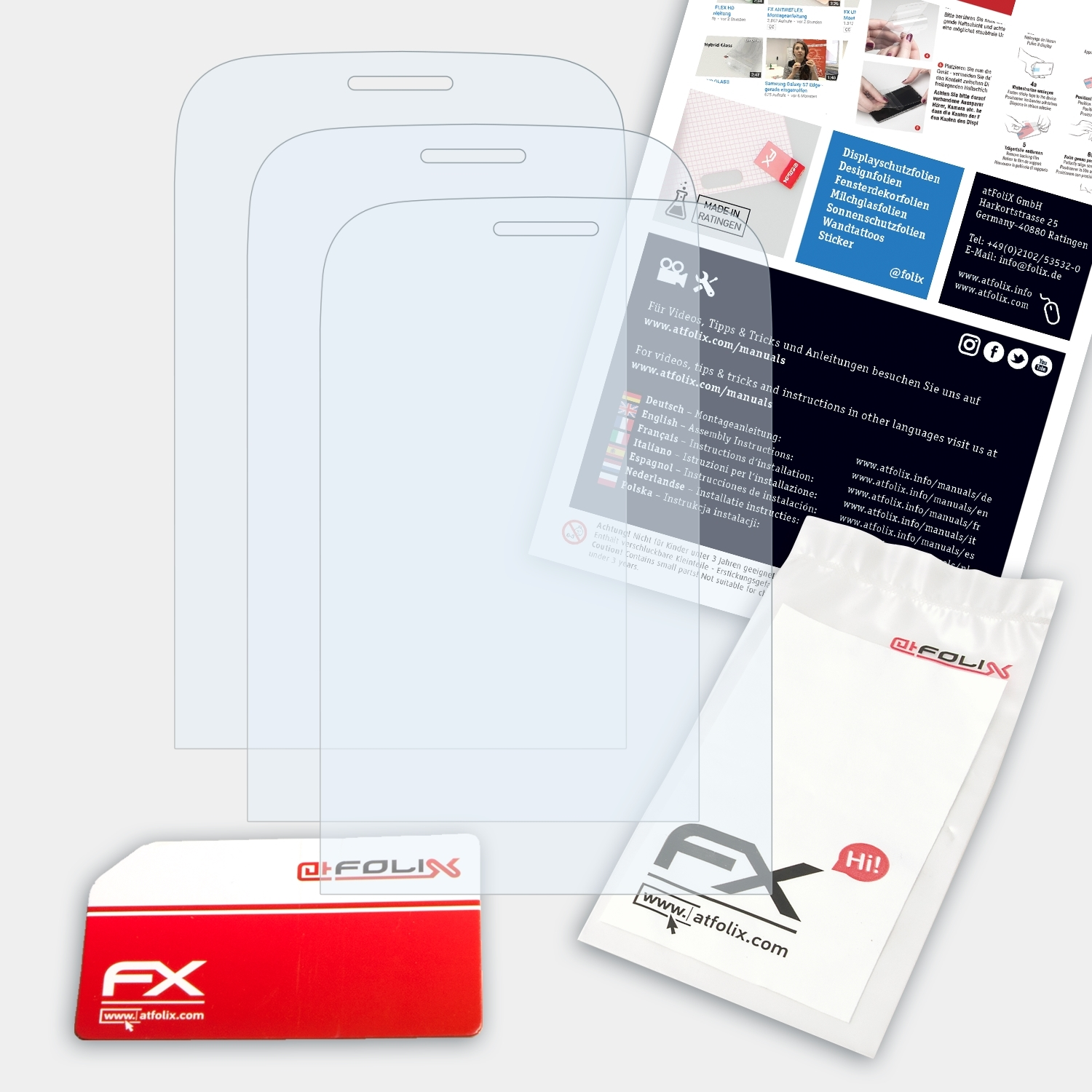 ATFOLIX 3x FX-Clear Displayschutz(für Nokia Asha 203)
