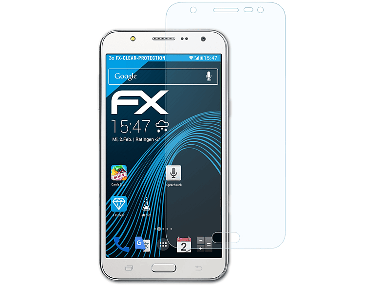 ATFOLIX 3x FX-Clear Displayschutz(für Samsung Galaxy J5 (2015))