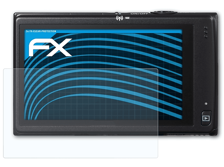 ATFOLIX 3x FX-Clear Displayschutz(für Canon Digital IXUS 240 HS)