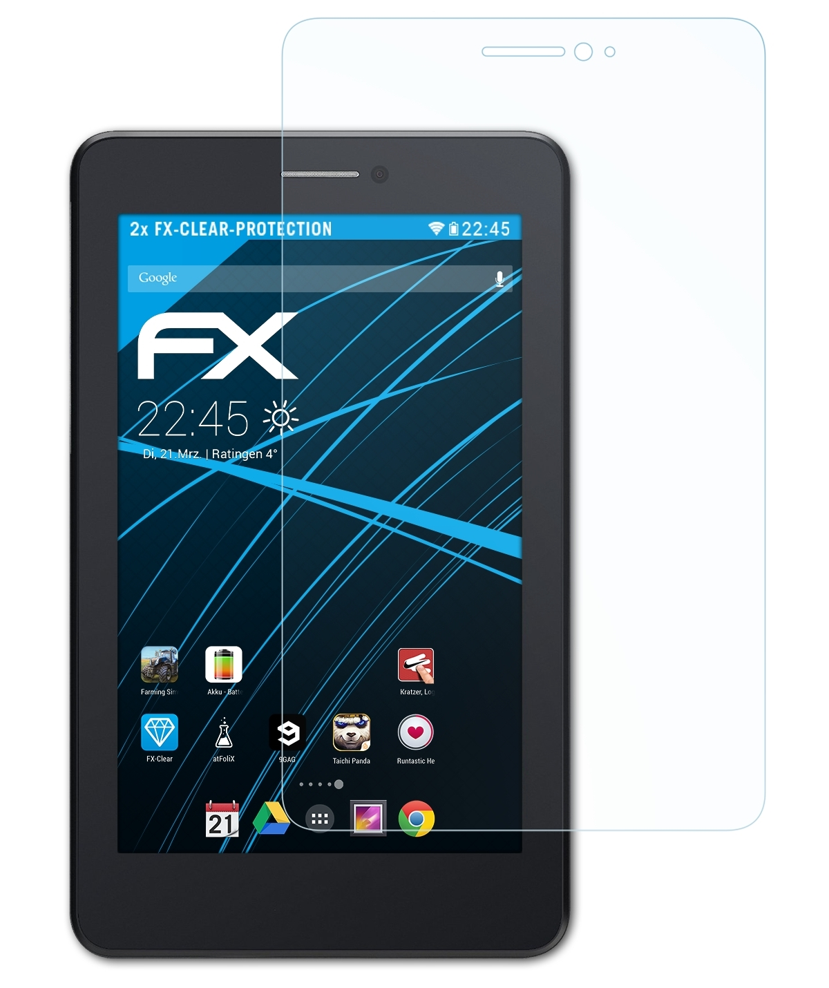 ATFOLIX 2x FX-Clear Displayschutz(für (ME175CG)) 7 Asus Fonepad