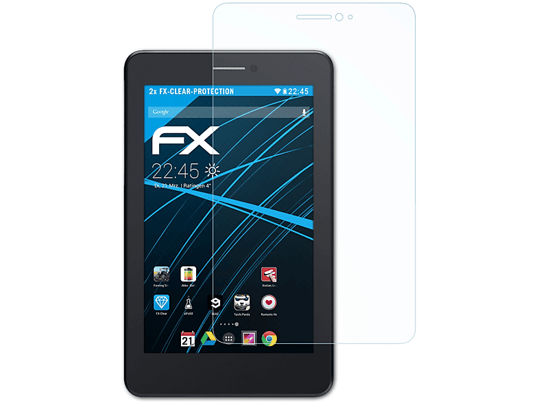 ATFOLIX 2x FX-Clear Displayschutz(für Asus Fonepad 7 (ME175CG))