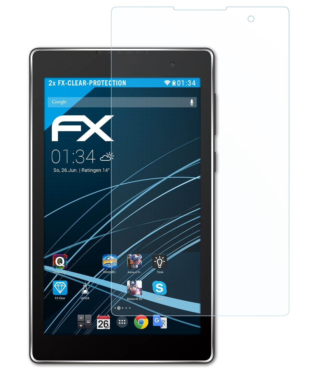 ATFOLIX 2x FX-Clear Displayschutz(für (Z170CG)) C ZenPad Asus 7.0