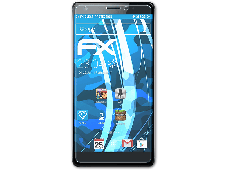 ATFOLIX 3x FX-Clear Displayschutz(für Huawei S) Mate
