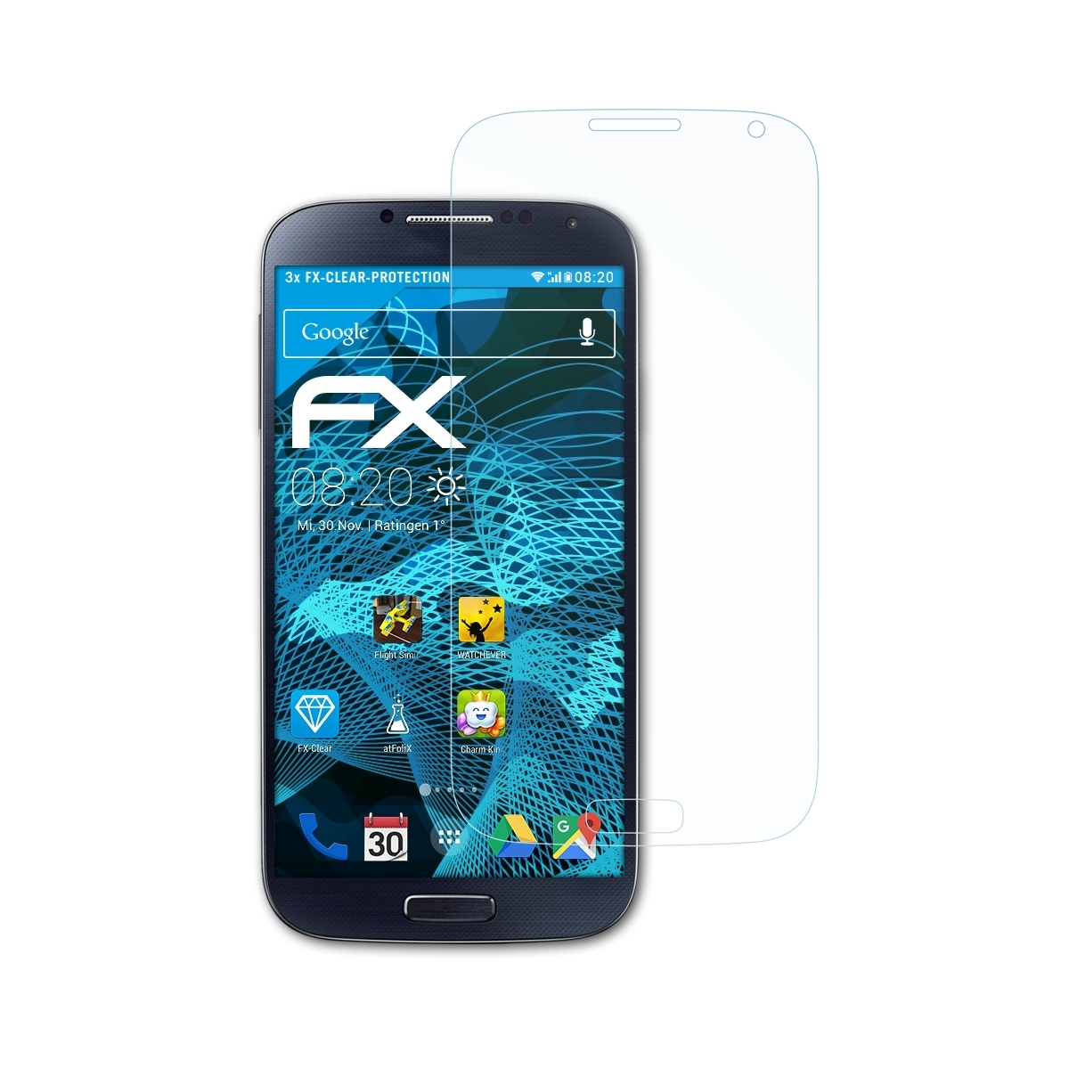 ATFOLIX 3x FX-Clear Displayschutz(für Galaxy Samsung S4)
