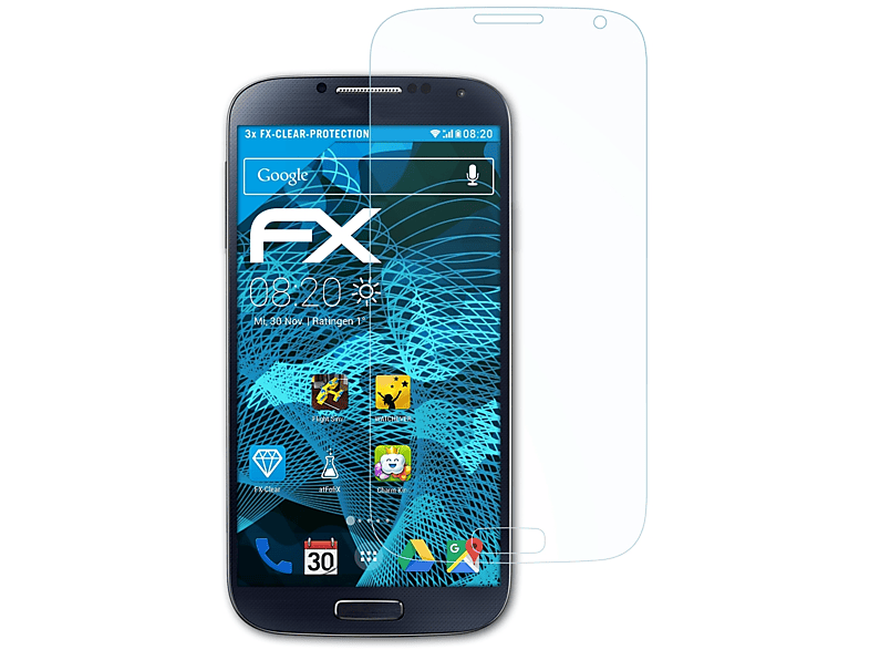ATFOLIX 3x FX-Clear Displayschutz(für Samsung Galaxy S4)