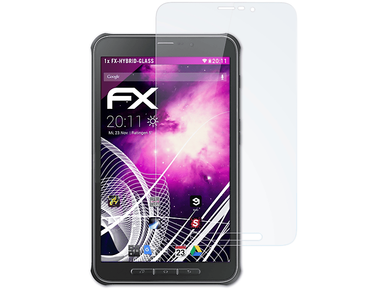 ATFOLIX FX-Hybrid-Glass Schutzglas(für Samsung Galaxy Tab Active 8.0 (SM-T365))