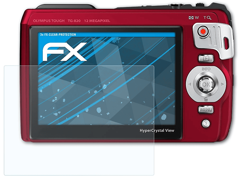 3x FX-Clear TG-820) ATFOLIX Displayschutz(für Olympus